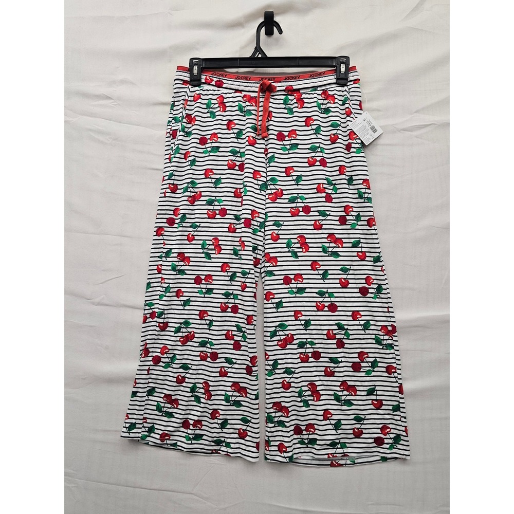Jockey Womens Wide Leg Pajama Pants White Modal Blend Relaxed Size Medium